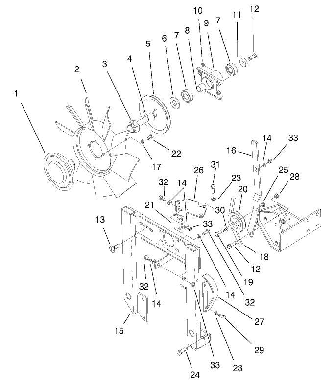 Engine Fan And Clutch Installation Assembly