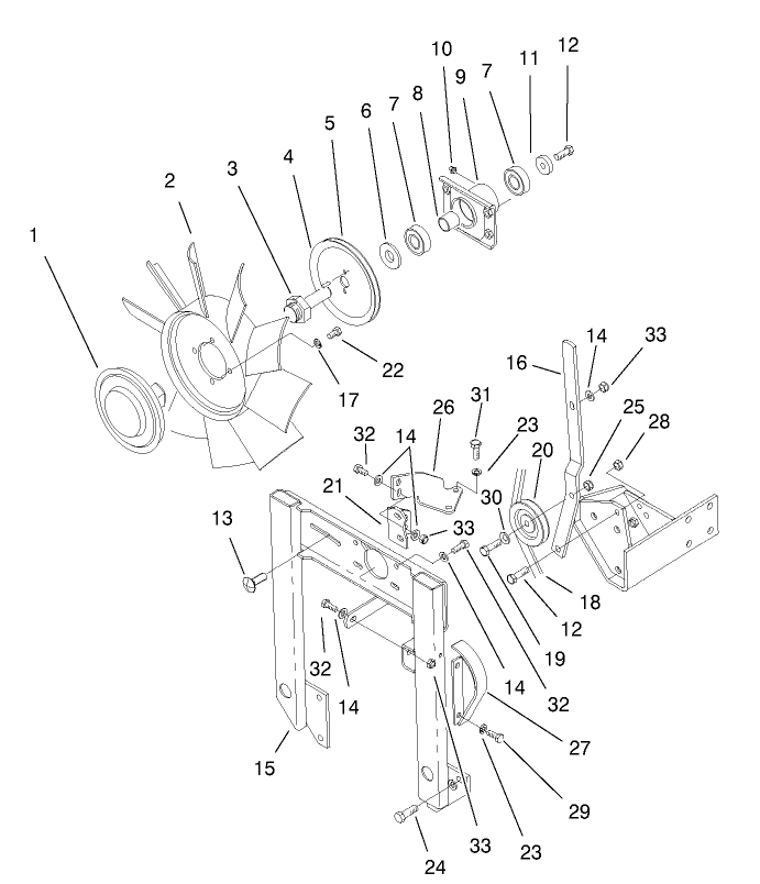 Engine Fan And Clutch Installation Assembly