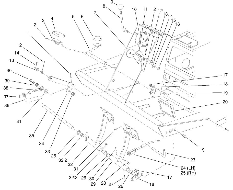 Traction And Brake Pedal Assembly