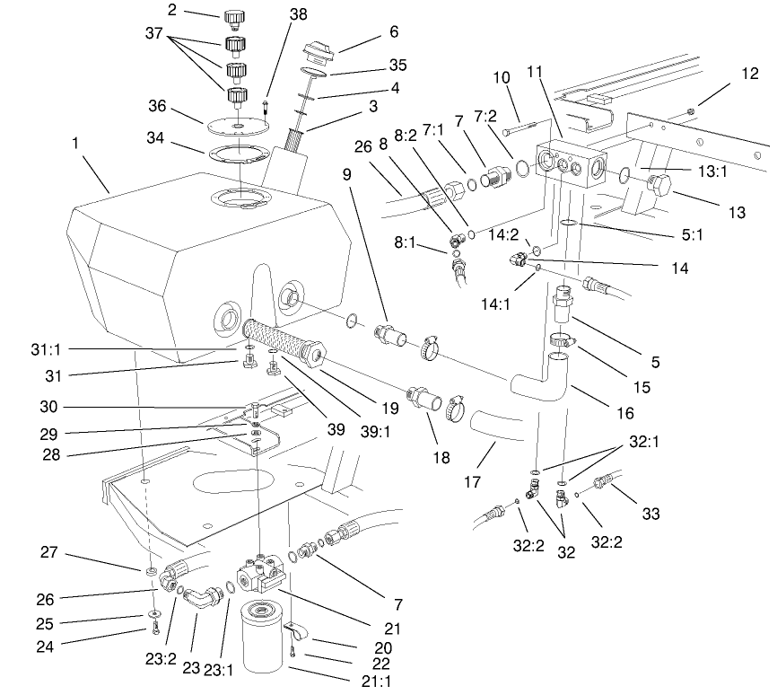 Hydraulic Filter And Reservoir Assembly