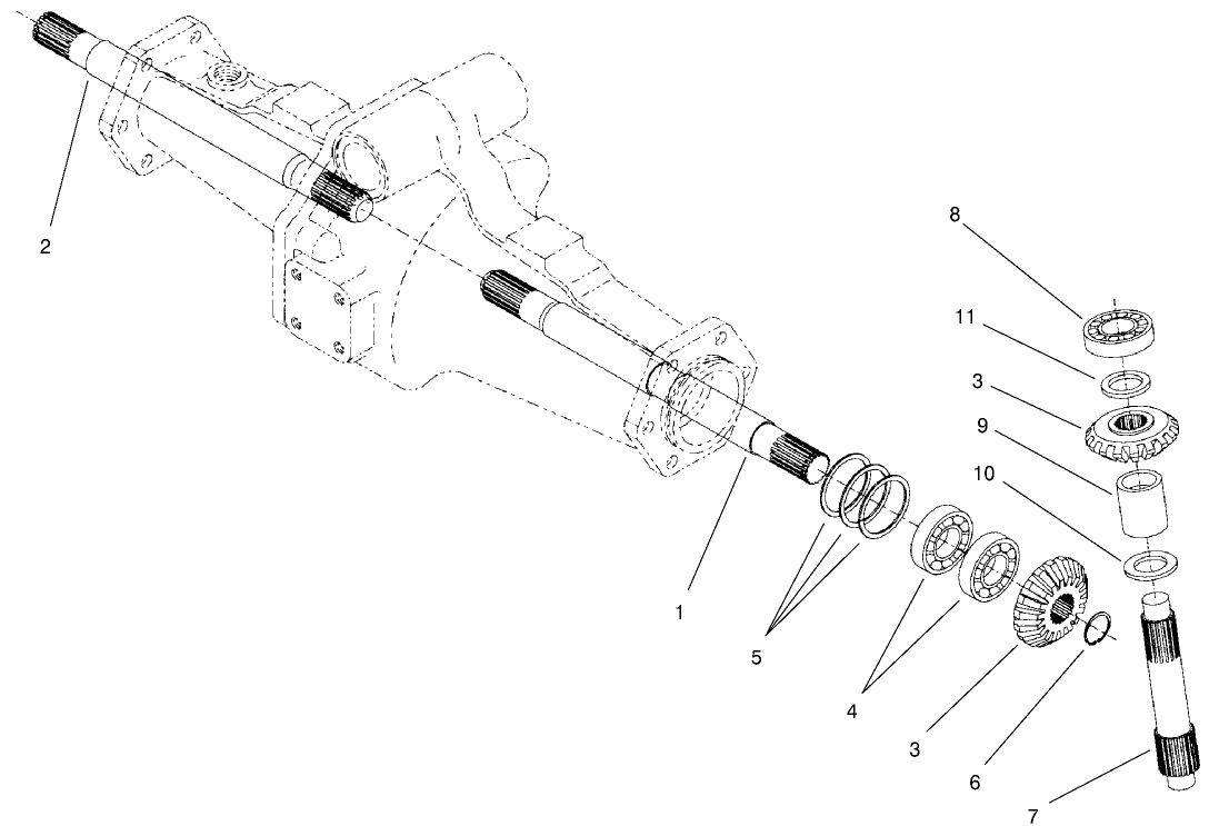 Rear Axle Assembly No. 98-3925 (continued) Bevel Gear Shaft Assembly
