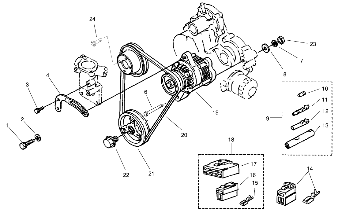 Alternator And Pulley Assembly