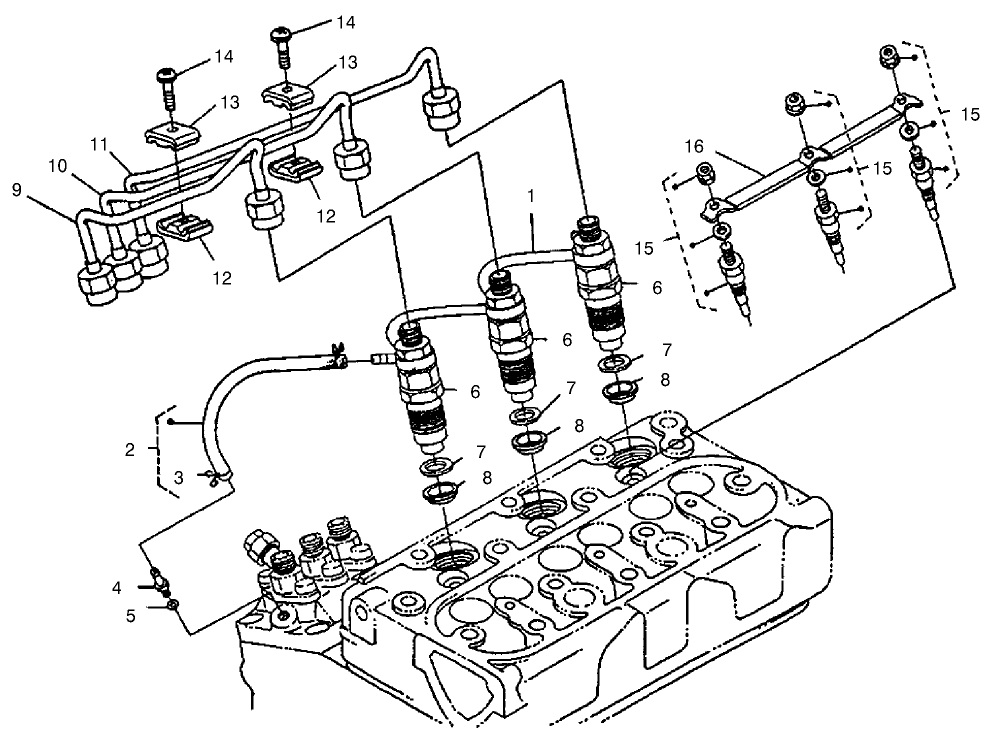 Nozzle Holder And Glow Plugs Assembly
