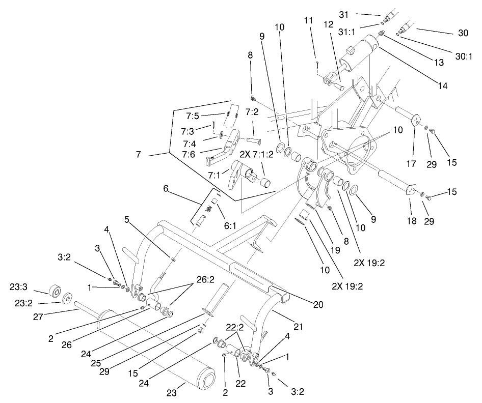 Left Hand Pull Frame Assembly