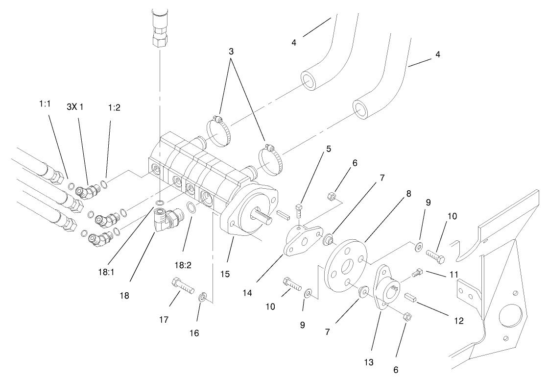 Hydraulic Pump Installation Assembly