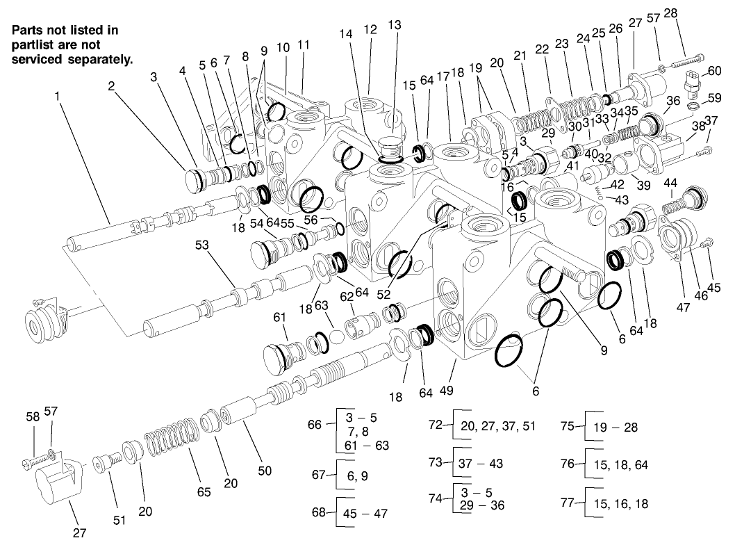 Control Valve Assembly No. 84-2203 (sections 3 Thru 5)