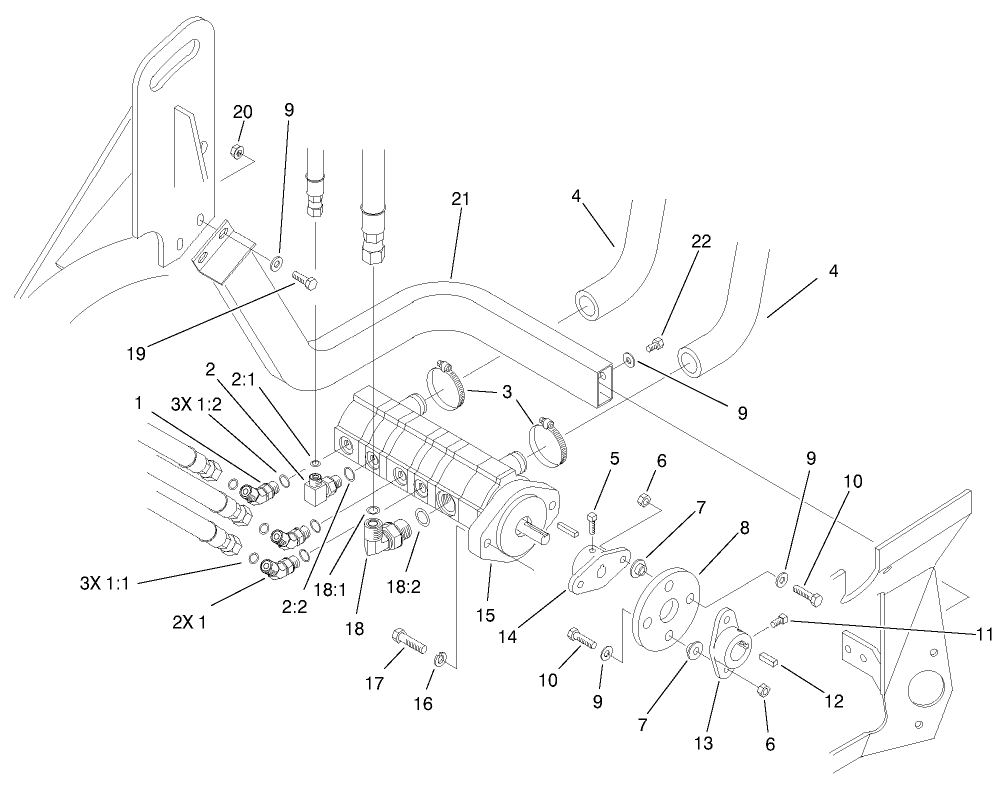 Hydraulic Pump Installation Assembly