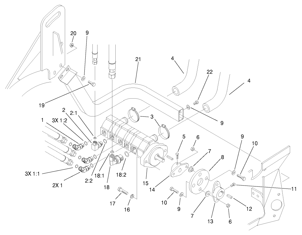 Hydraulic Pump Installation Assembly