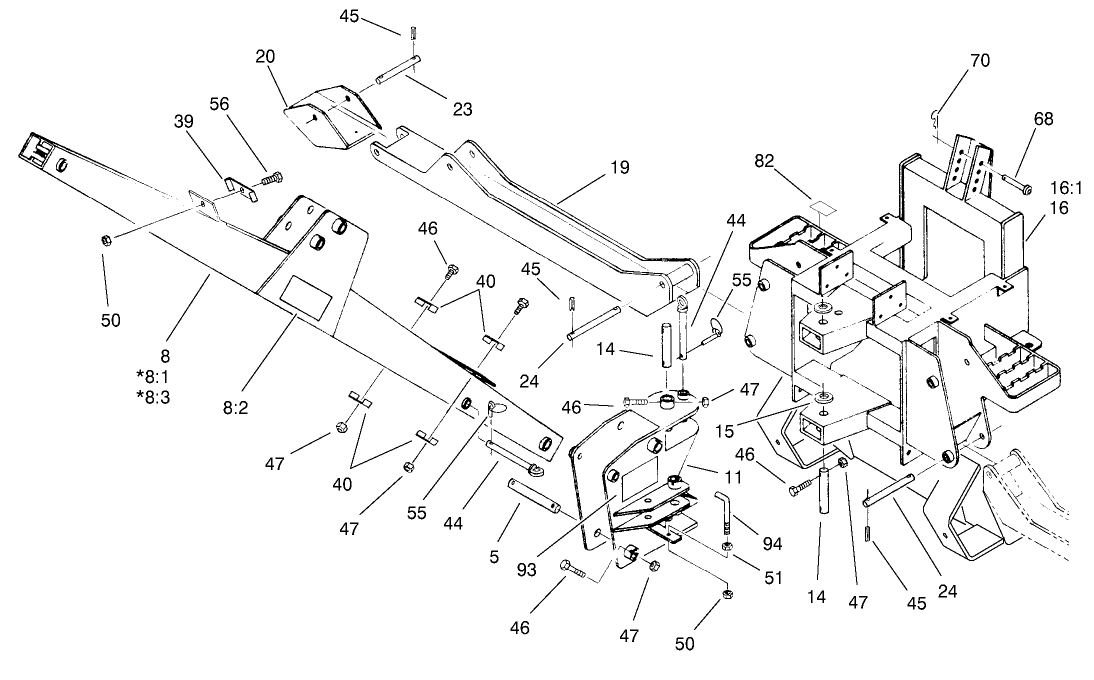 Frame, Boom And Stabilizer Assembly