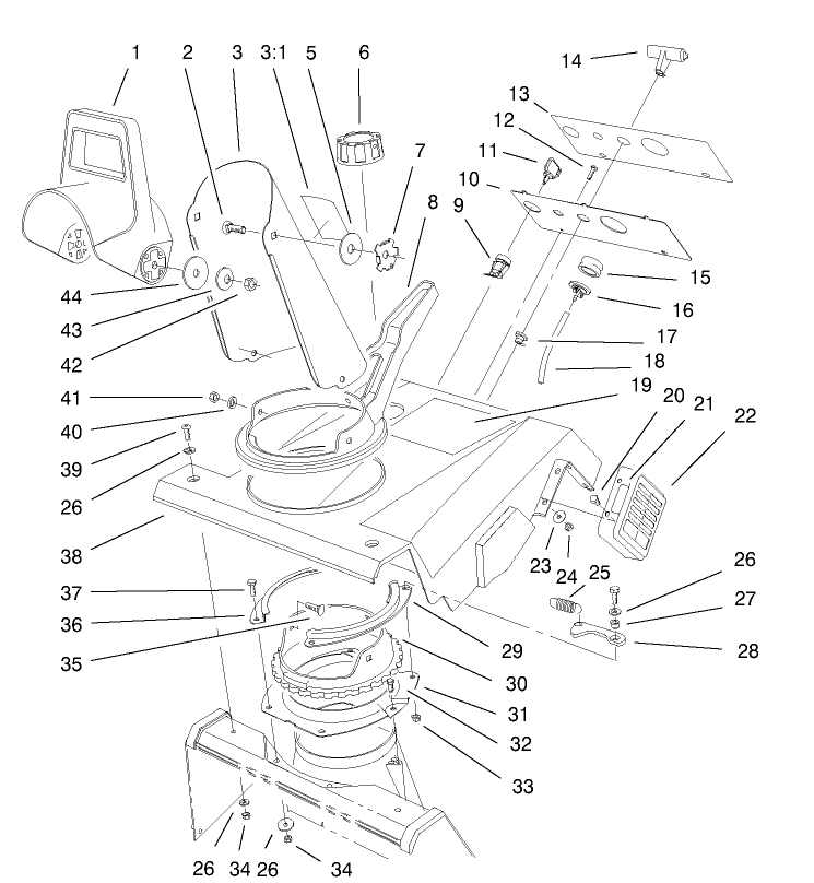 Deflector & Control Panel Assembly