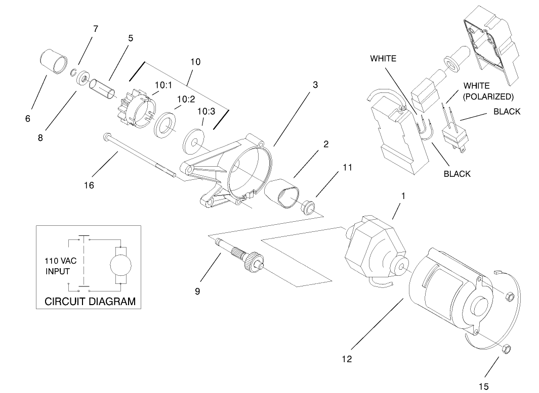 Motor & Switch Housing Assembly (120 Volt)