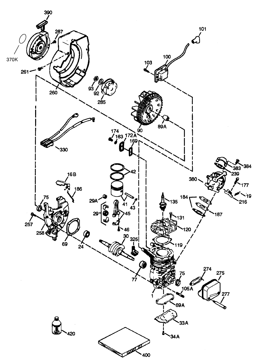 Engine Tecumseh Model No. Hsk635-1721a