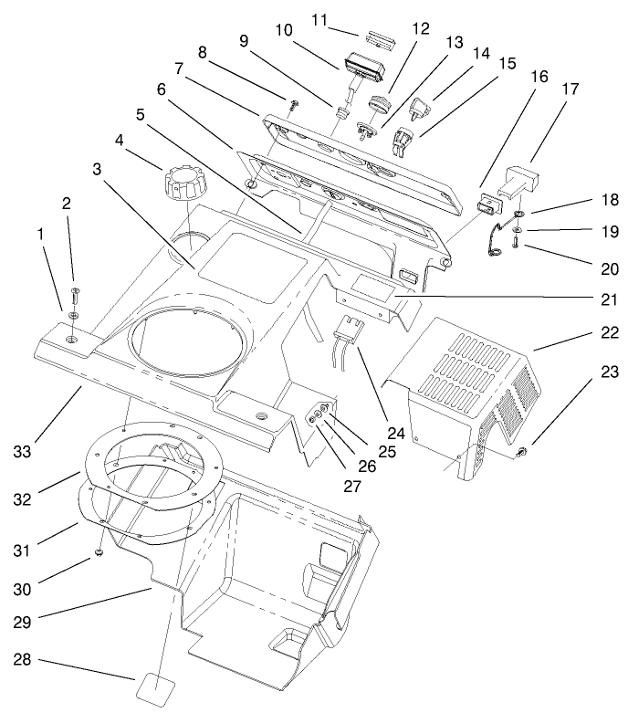 Upper Shroud and Control Panel Assembly