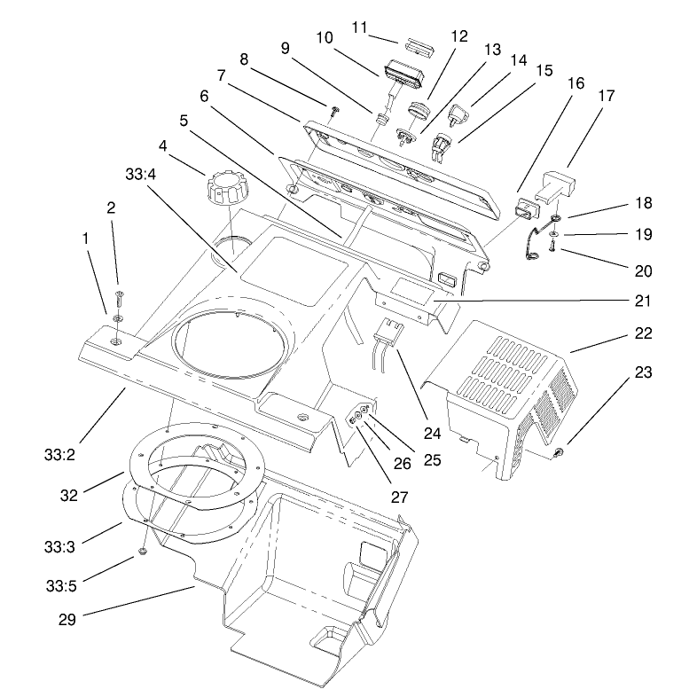 Upper Shroud and Control Panel Assembly
