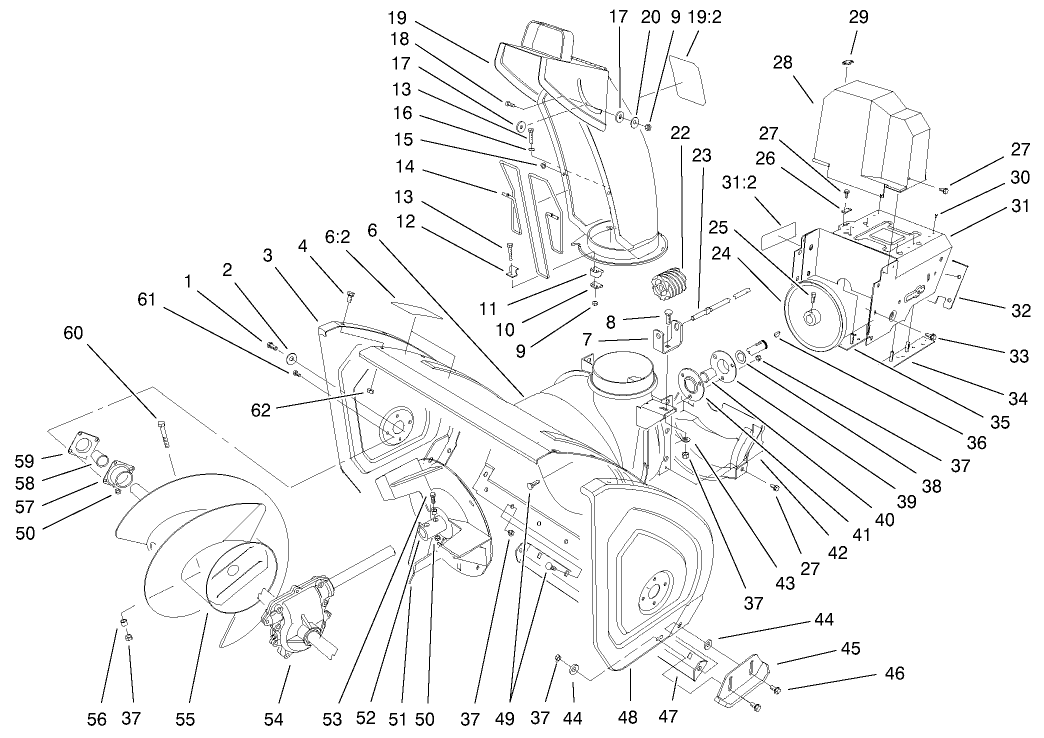 Housing And Engine Frame Assembly
