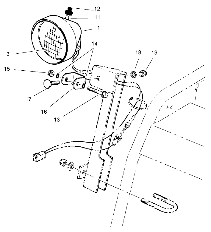 HEADLAMP ASSEMBLY NO. 54-9871 (ONLY ON: 38087)