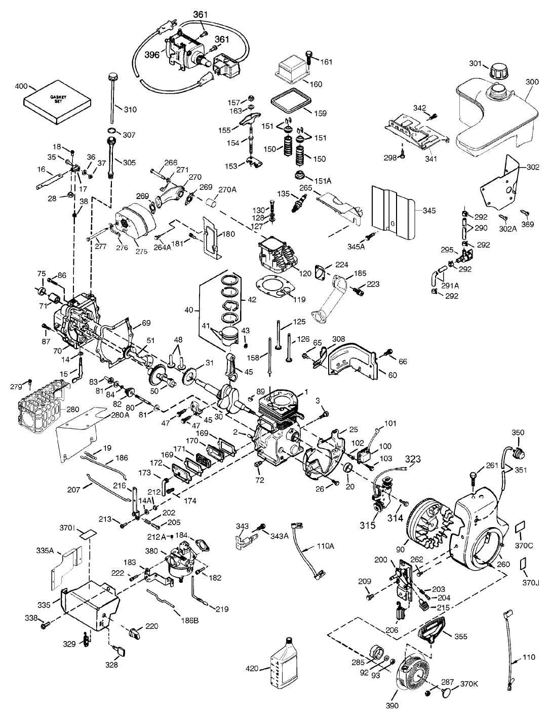 ENGINE ASSEMBLY OHSK 130-223818C (ONLY ON: 38592)