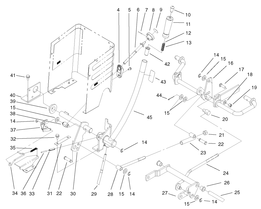 Lift Lever Arm And Height-Of-Cut Assembly
