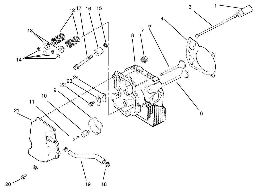 Cylinder Head / Valve / Breather Assembly Kohler Models Cv460s-26505 And Cv460s-26506