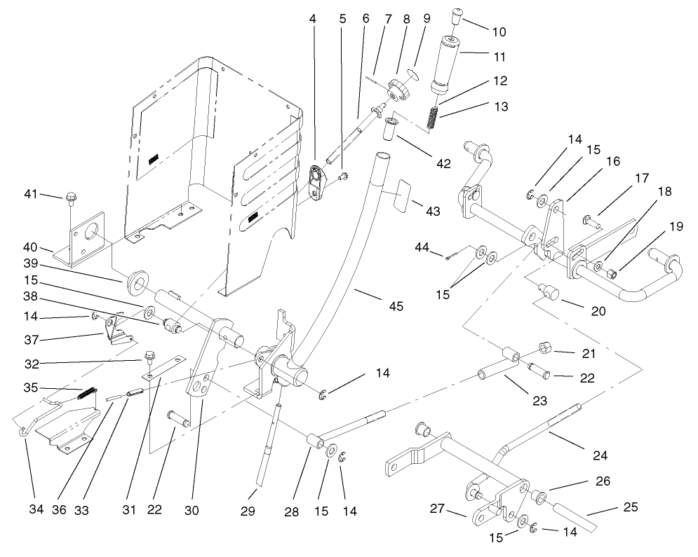 Lift Lever Arm And Height-Of-Cut Assembly
