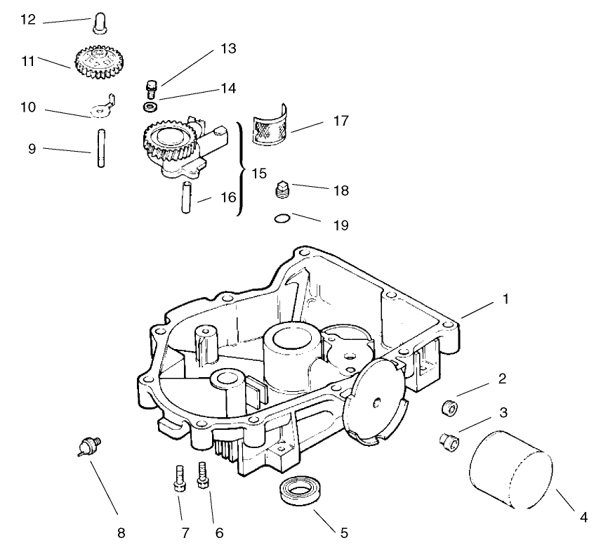 Oil Pan / Lubrication Assembly Kohler Cv18s-Ps-61528 And Cv18s-Ps-61529