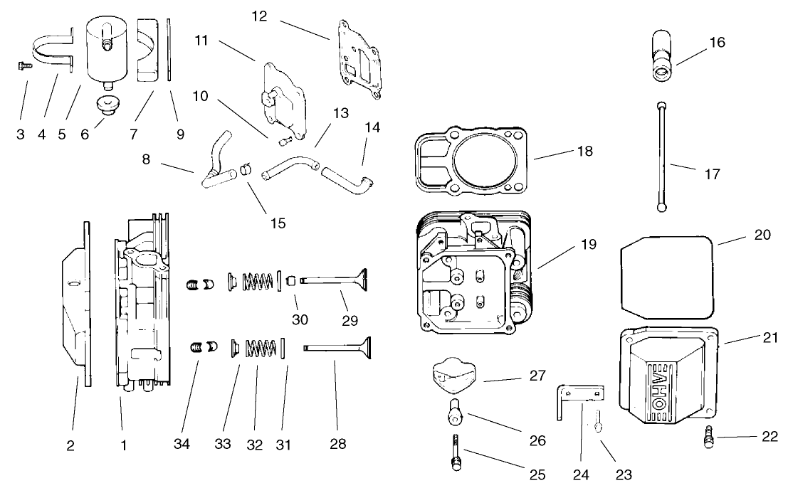 Head / Valve / Breather Assembly Kohler Cv18s-Ps-61528 And Cv18s-Ps-61529