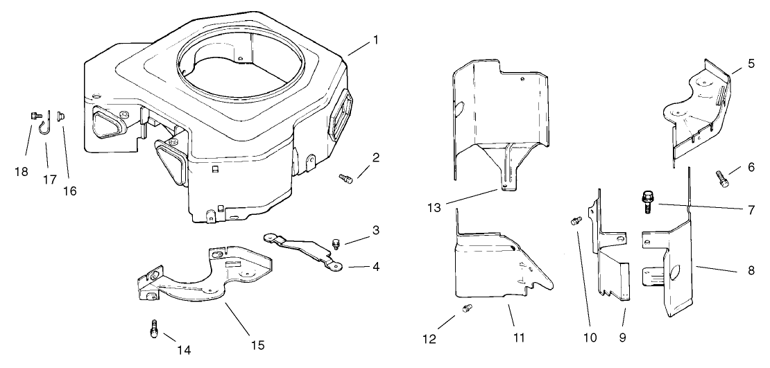 Blower Housing And Baffle Assembly Kohler Cv18s-Ps-61528 And Cv18s-Ps-61529