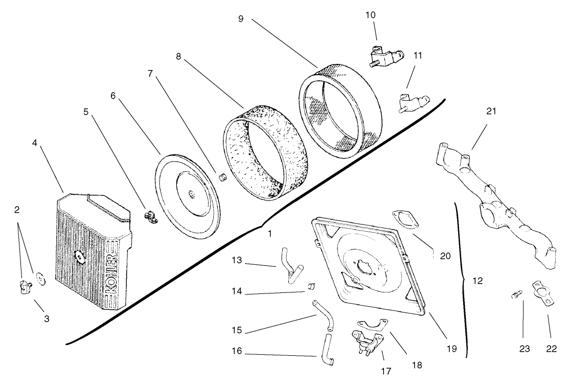 Air Intake / Filtration Assembly Kohler Cv18s-Ps-61528 And Cv18s-Ps-61529