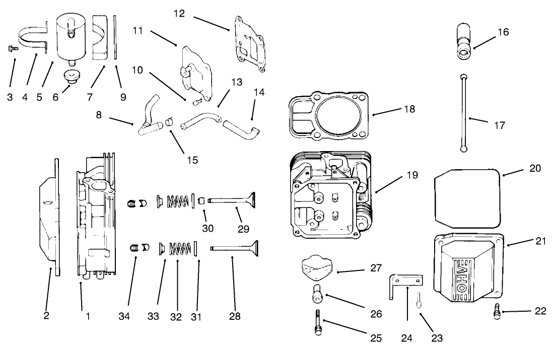 Head/valve/breather-Kohler Cv20s-Ps65531 And Ps65532