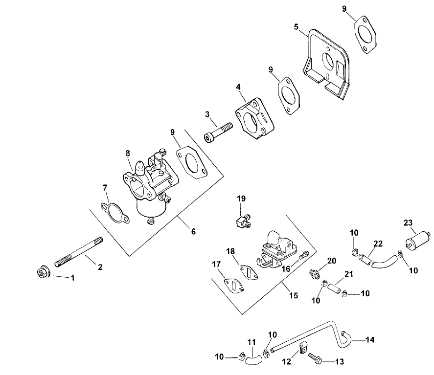 Carburetor And Fuel Pump (model 73429 Only)