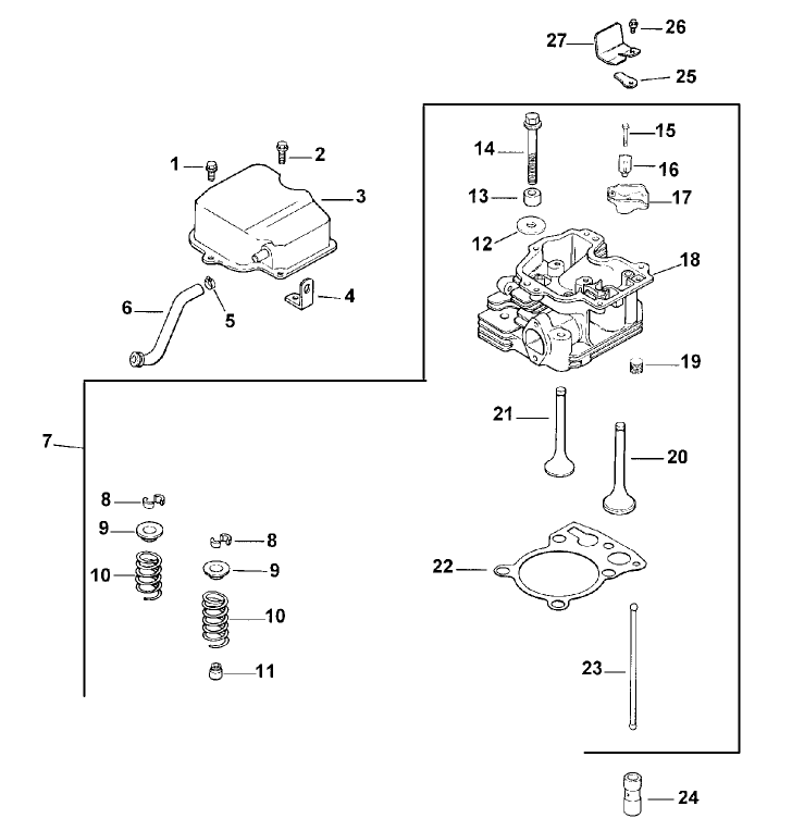 Cylinder Head/valve And Breather (model 73449 Only)