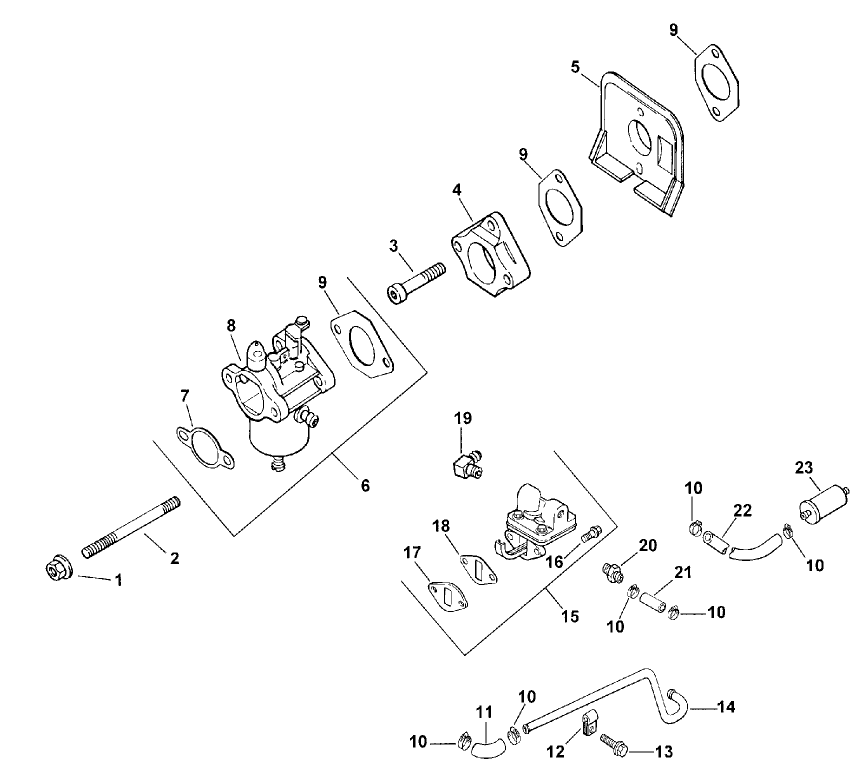 Carburetor And Fuel Pump (model 73449 Only)