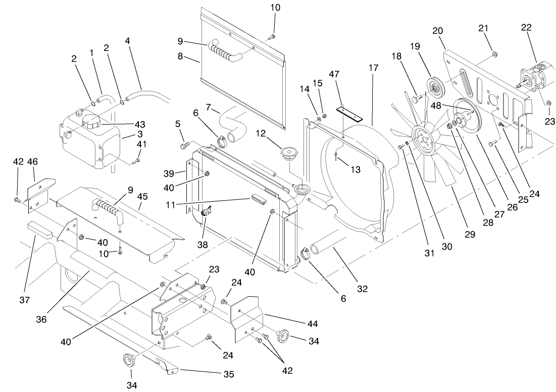 Radiator & Hydraulic Pump Assembly