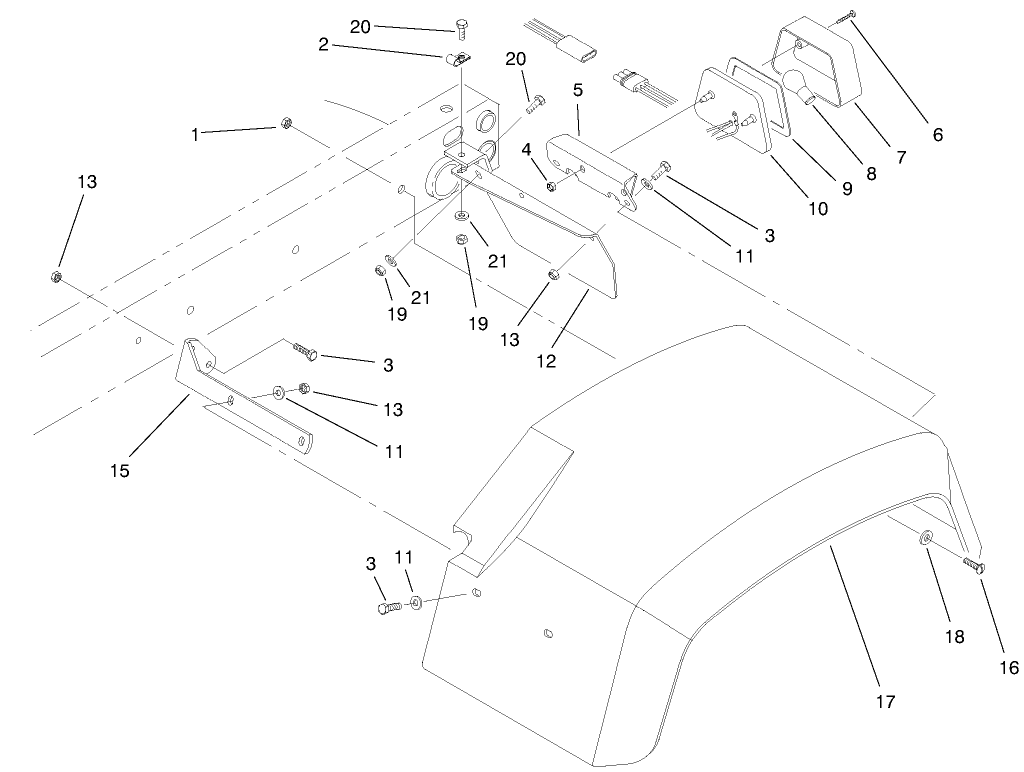 Rear Fender & Tail Light Assembly