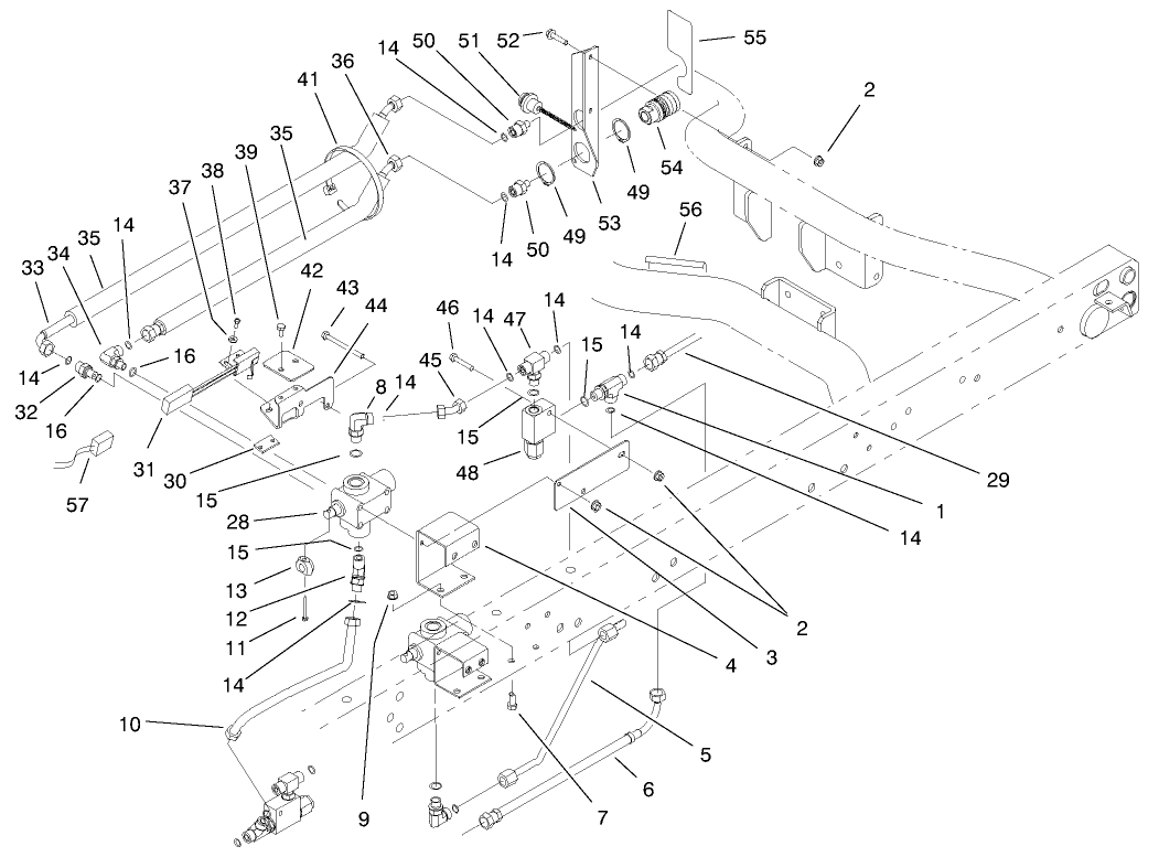Remote Hydraulics Plumbing Assembly (model 07205tc)