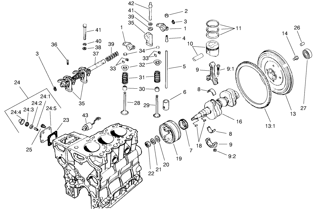 Valves And Crankshaft Assembly
