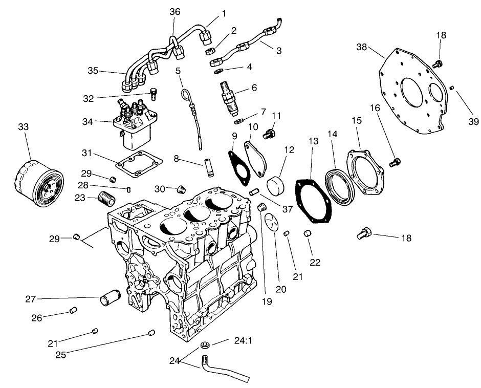 Fuel Supply & Engine Block Assembly