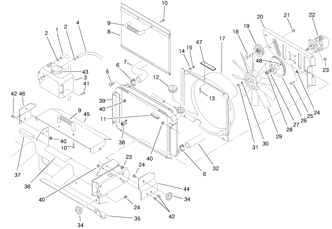 Radiator & Hydraulic Pump Assembly