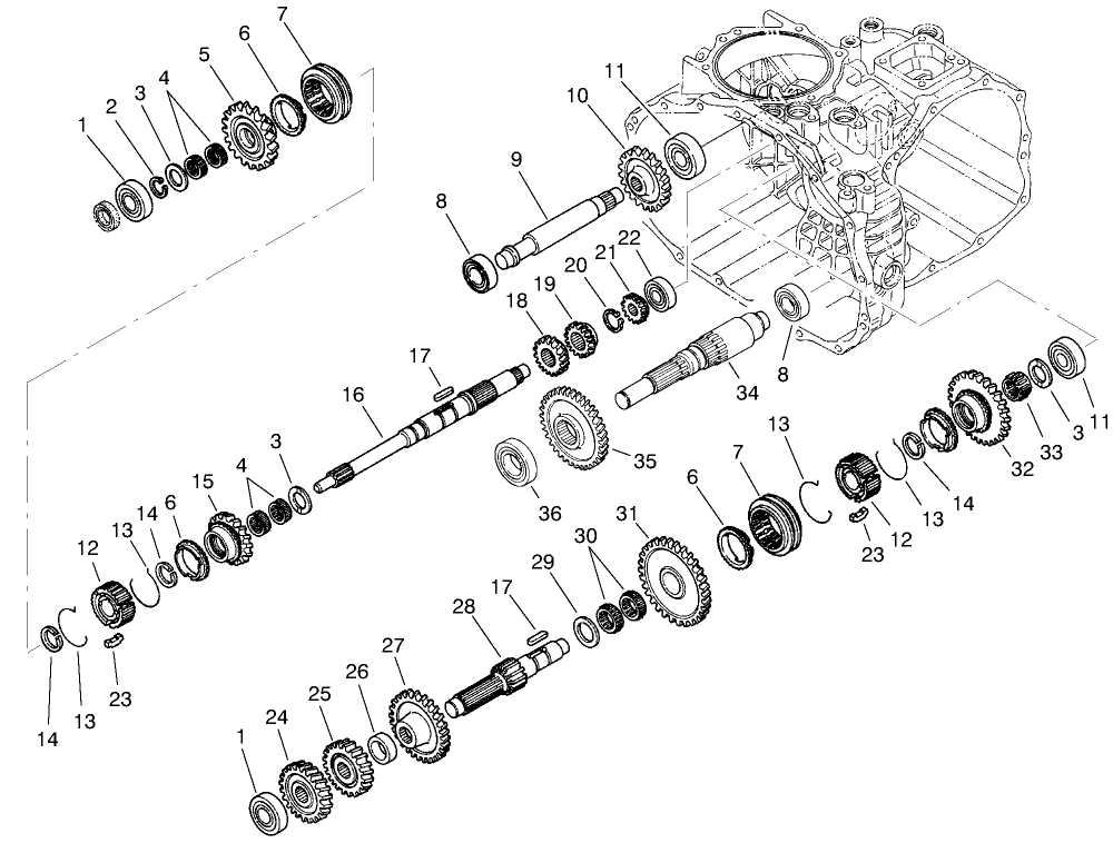 Transaxle Gear Shafts Assembly