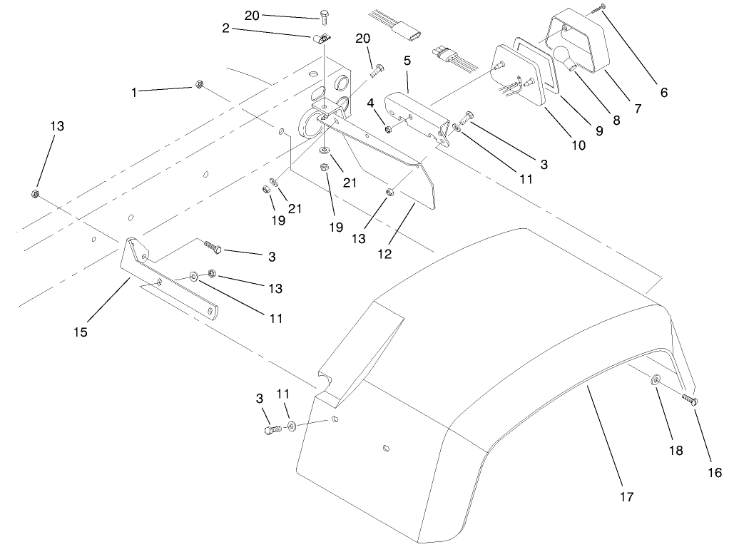 Rear Fender & Tail Light Assembly