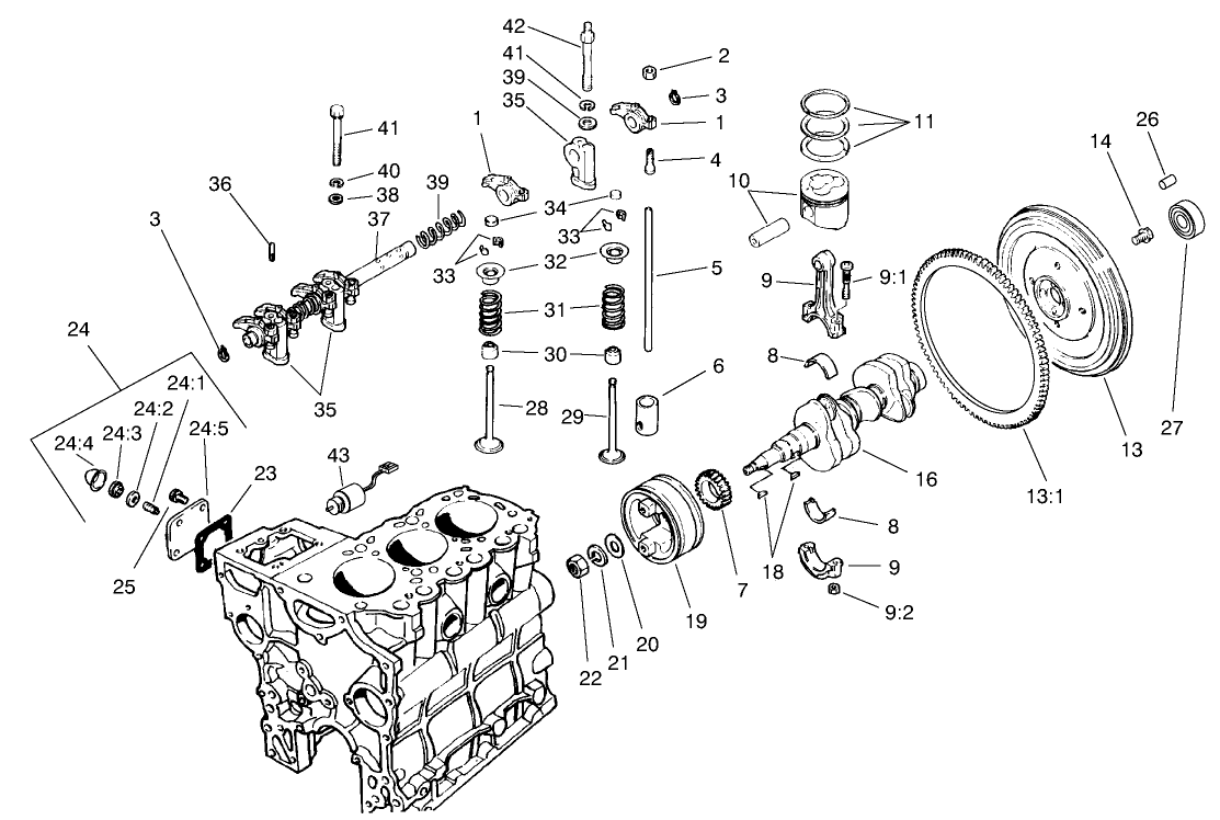 Valves And Crankshaft Assembly