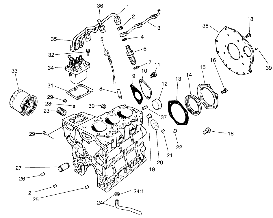 Fuel Supply & Engine Block Assembly