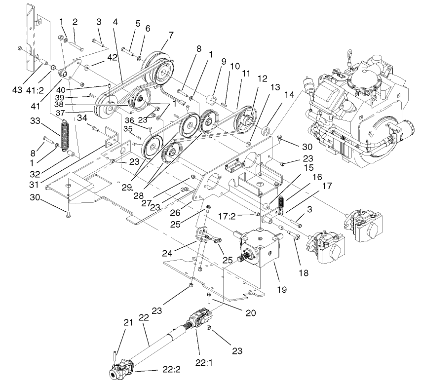 Pto And Hydro Drive Assembly