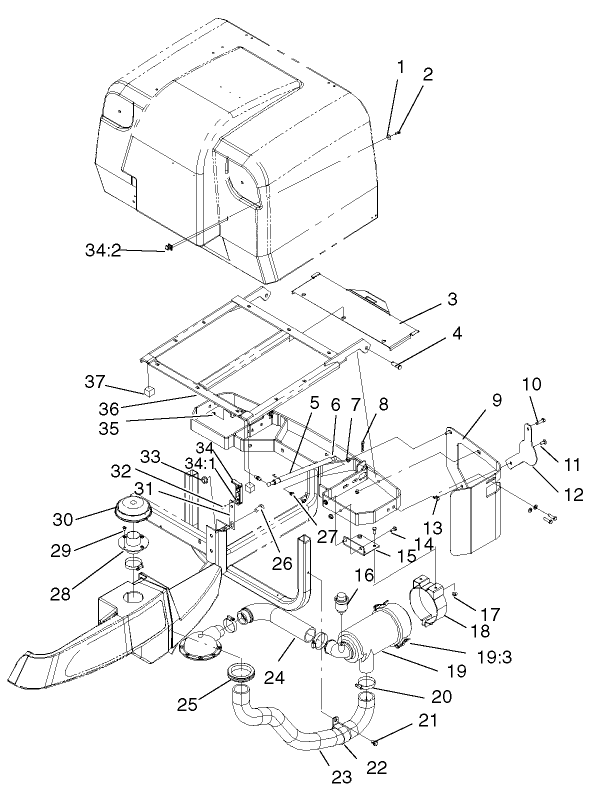 Air Cleaner And Bagger Frame Assembly