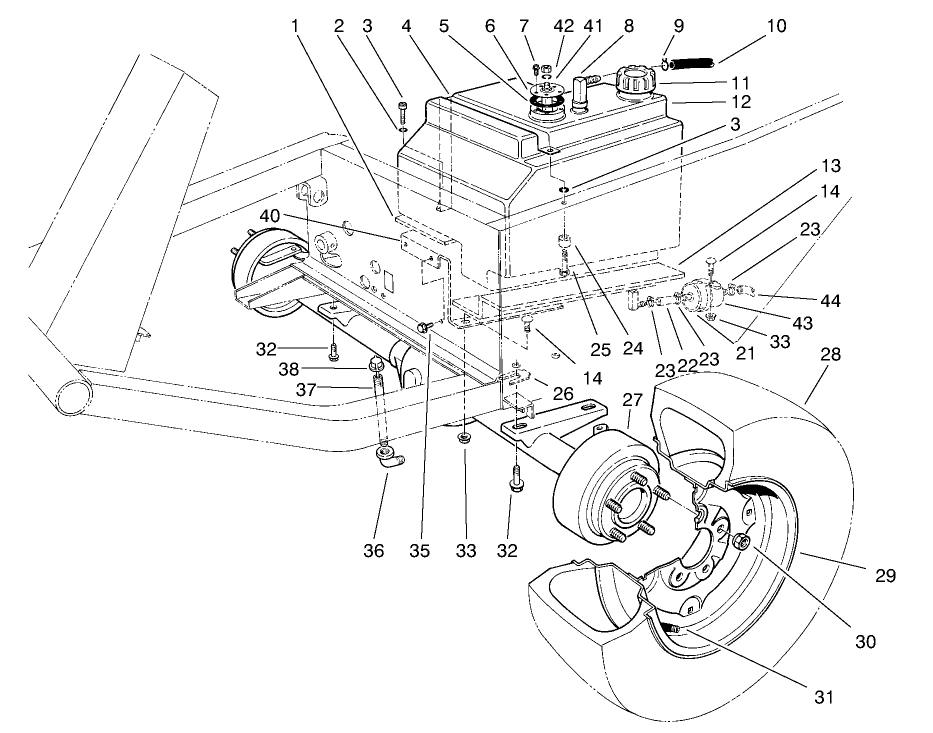 Front Axle & Fuel Tank Assembly