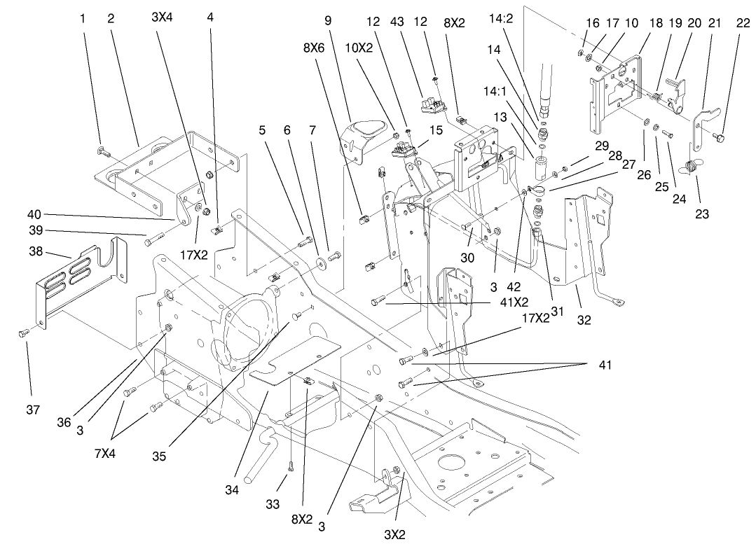 Steering Tower And Fuel Tank Support Assembly