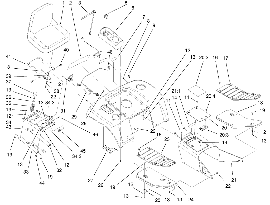 Fender, Footrest And Seat Assembly