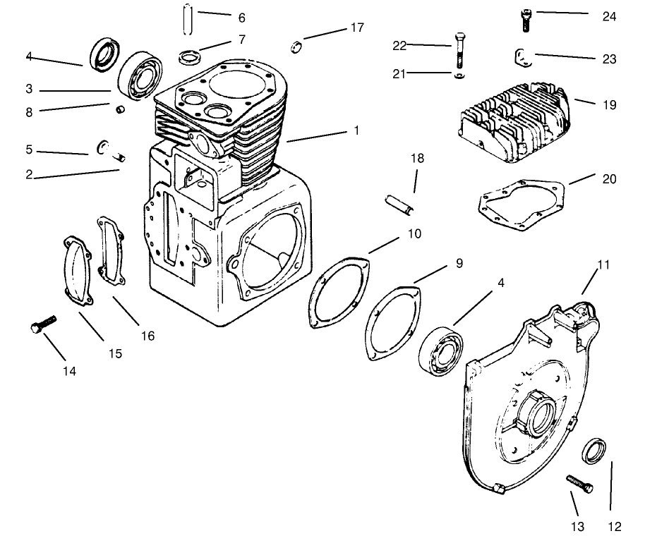 Crankcase & Cyl. Head Kohler Model Ms14s-Ts601559