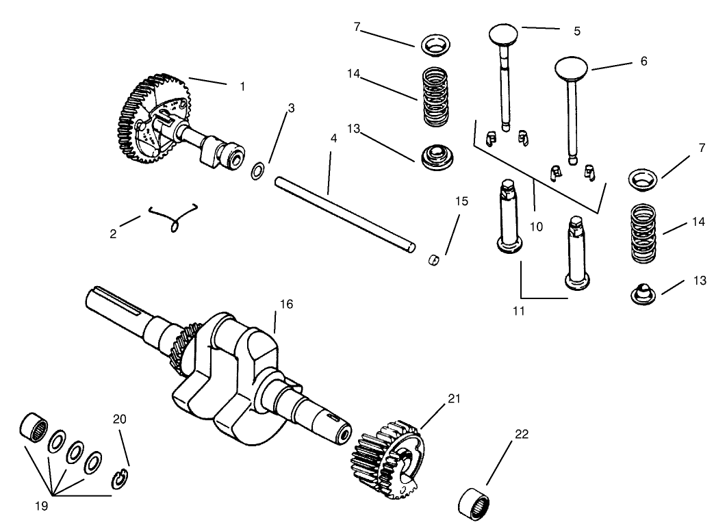 Camshaft & Crankshaft Kohler Model Ms14s-Ts601559