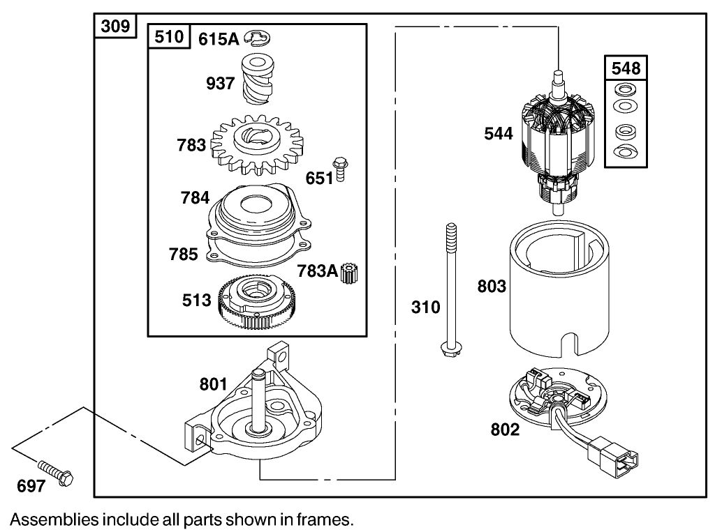 Starter Motor Assembly  Briggs and Stratton 12h807-1775-E1